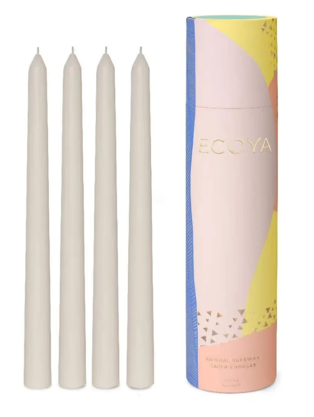 ECOYA Beeswax Taper Candles - Set of 4 French Pear NIB